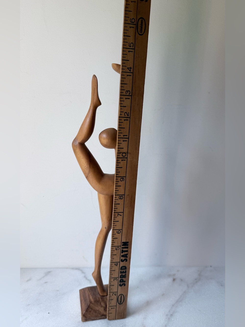 Wooden Dancer Sculpture - Brown Home Art Figurine - Picture 8 of 8